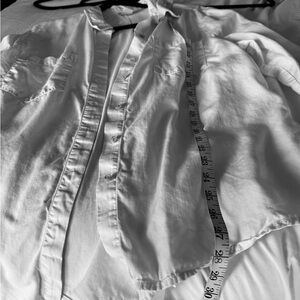 Chico Size 3 White button down Collared Shirt
